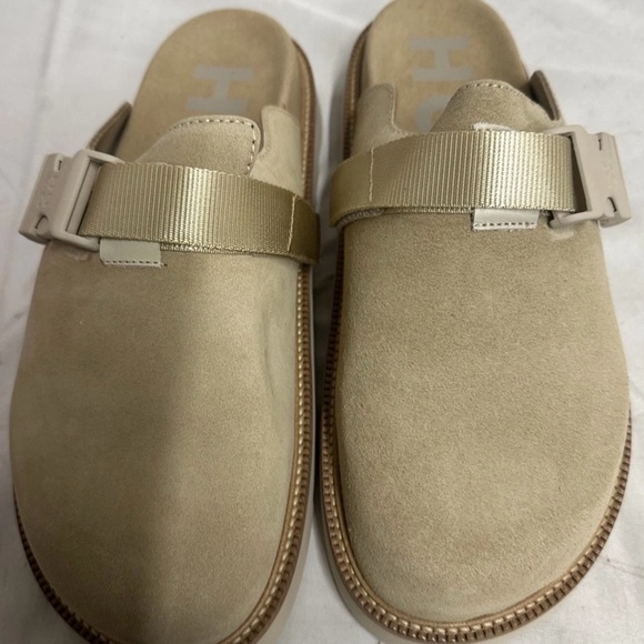 HUGO Syrax Slon Suede Mules Size 11 Light Beige .R14 - Picture 2 of 8